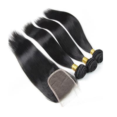 China Free Shipping Body Wave Color Top Quality Natural Peruvian Virgin Hair Silky Weave Bundles With Lace Closure For Black Lady for sale