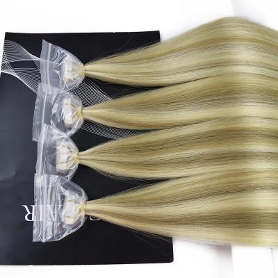 China Wholesale Silky Straight Wave Remy Human Adhesive Pulled Cuticle Pulled Real Double Lined European Hair Tape Hair Extensions for sale