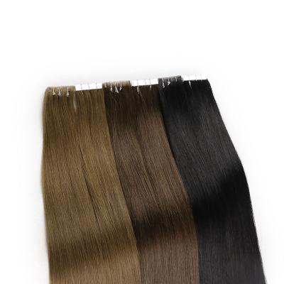 China Silky Straight Wave Best Quality Handtied PU Seamless Skin Weft Injected Invisible Tape Hair Extensions for sale