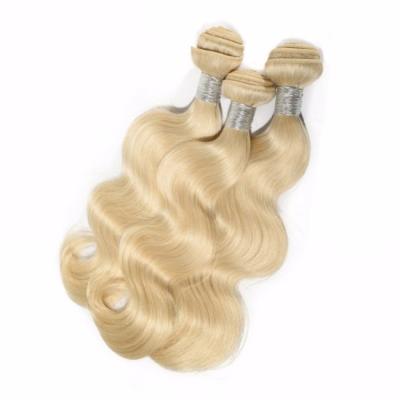 China Free Shipping High Quality Remy Body Wave Hair Bundles #613 Ash Blonde Brazilian Body Wave Hair Extension for sale