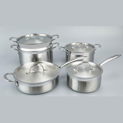 China Sustainable 4 Piece Set Gas Stove Induction Cooker Soup & Milk Pot Stainless Steel Soup & Common pots for sale