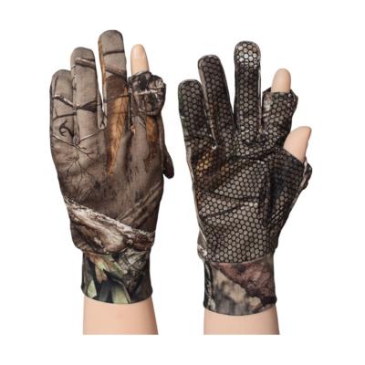 China one-finger exposed design in wholesale camouflage outdoor camping running fishing hunting cycling anti-slip bicycle gloves for sale