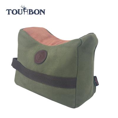 China Tourbon Canvas and Leather Front Gun Rest Bag Deadshot Rifle Shooting Bench Hunting Shotgun Gun Rest Bags for sale