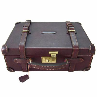 China Genuine Leather/Whip Good Quality Top Full Grain Genuine Leather Shotgun Case Ammo Brass Box for sale