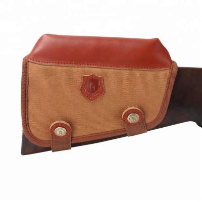 China HIBO Durable Canvas Leather Neoprene Cheek Pad Rifle Buttstock Cover for sale