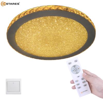 China Modern Unique Bright Crystal Led Dimmable Ceiling Light Lamp Round 515mm 60W For Bedroom Living Room for sale