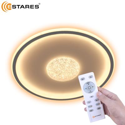 China Surface Mounted 2022 Newest Dimmable Round Panel 50cm 60W Medium Geometry LED Crystal Ceiling Light for sale