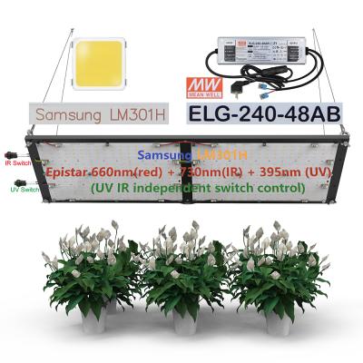 China Seed Starting Estares MW ELG 240W Dimmable Driver IR Switch Control Q272 V4 LM301H LED Panel 3000K 3500K UV Mix 660nm To Grow Light for sale