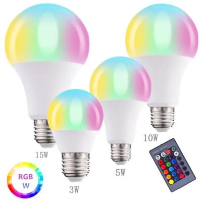 China Unique Hot Sale Modern Art LED Bulbs RGB 3w 5w 10w 15w E27 B22 Dimmable Base Led Bulb Light for sale