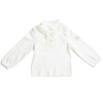 China 2022 new Japanese girls long-sleeved shirt breathable white spring and drop shirt embroidered to lace up type cute girls wear for sale