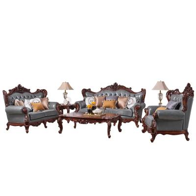 China Home Interior Furniture Living Room Corner Antique Luxury Classic Wood Carving Tufted French Sofa French Sofa for sale