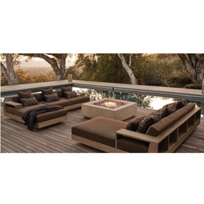 China New Design Outdoor Modern Couch Sofa Teak Wooden Furniture Garden Patio Sofas for sale