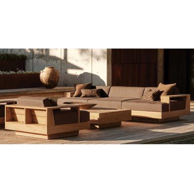 China New Design Outdoor Modern Sofa Furniture Garden Patio Teak Wooden Sofas for sale