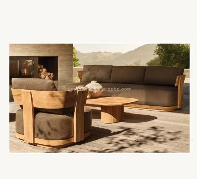 China New Design Modern Garden Sofa Sectional Waterproof Upholstered Fabric 3 Seats Modular Sofa Teak Sofa Set for sale