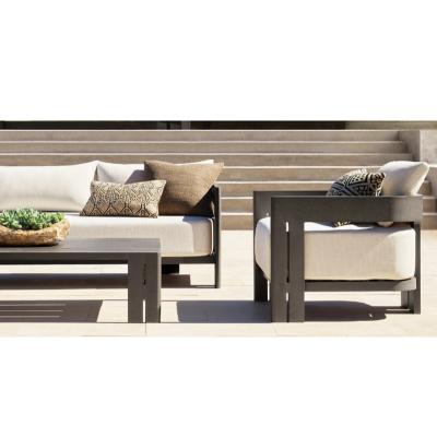 China Modern All Weather Waterproof Outdoor Metal Garden Plant Furniture Set Aluminum Sofa for sale