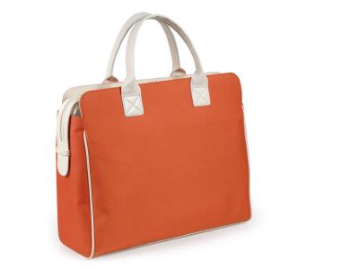 China Large oversized Tote Women Nylon Bag With Leather Handles , Orange for sale