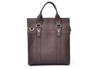 China Brown Soft Mens Leather Tote Bag , Detachable Leather Shoulder Strap for sale