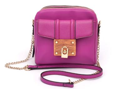 China Rose Imitation Leather Handbags , Adjustable Chain Shoulder Strap for sale