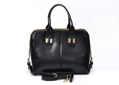 China Luxury Oil Wax Large Leather Handbags , Three Zipper Compartment for sale