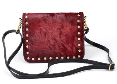 China Genuine Leather Burgandy Handbags / Small Leather Crossbody Bag for sale