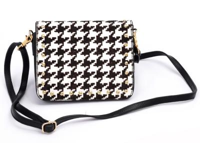 China De Zakken van het Leercrossbody van de poneyhuid/over het Ontwerp van Houndstooth van Schouderzakken Te koop