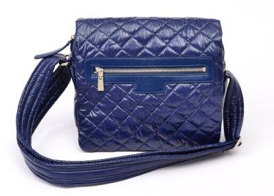 China Light Weight Navy Blue Small Nylon Crossbody Bag with Leather Trimming for sale