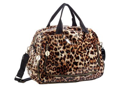 China Bolso de nylon suave del estampado leopardo de Brown con las manijas del cuero en talla media en venta