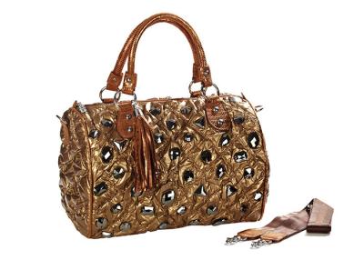 China Fashion Brown Soft Nylon Beaded Tote Bags for Women , Ladies for sale