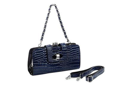 Cina Piccola borsa di frizione del cuoio del Faux dei blu navy delle donne, 16 tasche di carta in vendita