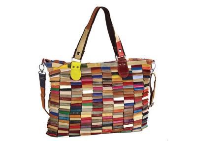 China Bolso rayado para mujer del remiendo del comprador grande en colores multi en venta