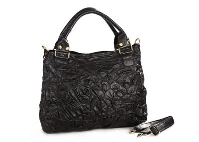 China Black Color Ladies Shoulder Satchel Sheep Skin Patchwork Design for sale