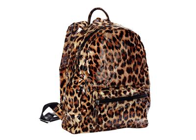 China Fashion Nylon / PVC Coating Ladies Leopard Print Backpack for Students for sale