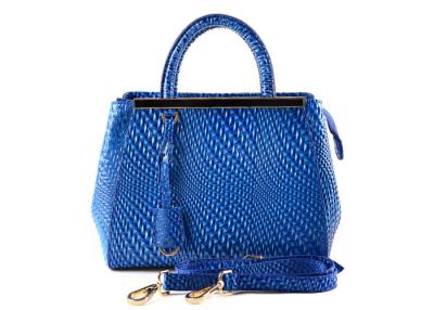 China Waterproof Blue Womens Leather Bag zipper pocket for Summer for sale