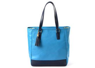 China Large Top Grain Leather Hobo Bag Blue Leather Tassel for carrying for sale