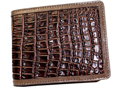 China Cuero real grabado en relieve Croco todo de Nappa de la cartera del hombre del cuero auténtico de Brown dentro en venta