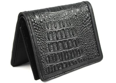 China Black Croco Embossed Genuine Leather Man's Wallet Real Nappa Leather All Inside for sale