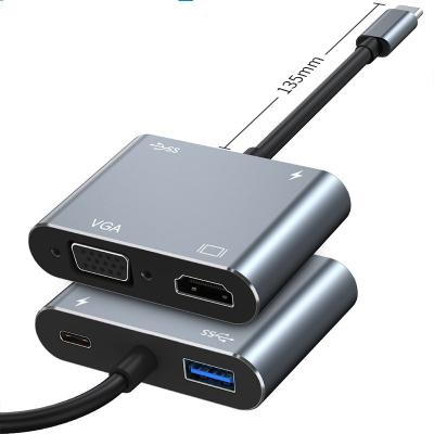 China Aluminum Alloy Fast Delivery 4K HDTV VGA Dual Video Output USB TYPE C DOCK with good quality and cheap price for sale