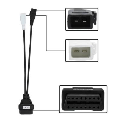 China For AU-DI 2x2 16 Pin to 2 Pin OBD Diagnostic Cable 2 +2pin for AU-DI SKO-DA VW Vehicle Diagnostic Tools for sale