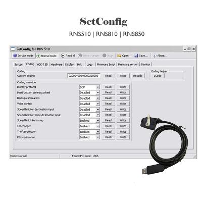 China For SetConfig 2.5.1/2.8.1 for RNS Identify supports RNS510 RNS810 RNS850 Change PIN Code Erase NAND Memory for sale