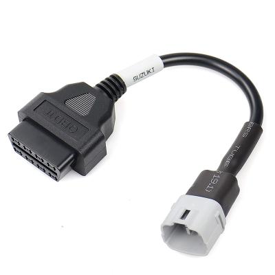 China Motorcycle Cables Factory Wholesale 6 Pin To 16 Pin OBD Cable Diagnostic Adapter For Suzuki Motorcycle for sale