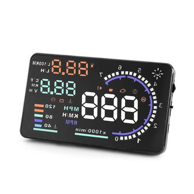 China Universal 5.5 Inch Digital HUD Tachometer Windshield Projector Head Up Display Clock For Car for sale