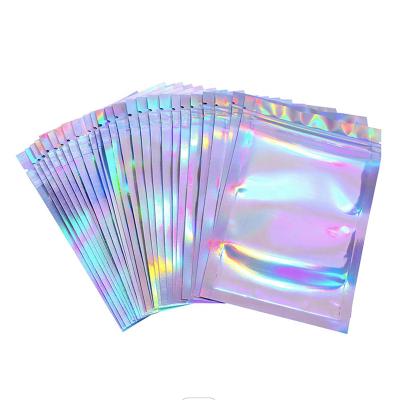 China DeLuTe China Factory Customized Wholesale Customized Moisture Proof Printed Aluminum Foil Bag Plastic Holographic Polyester Film Resealed Bag for sale