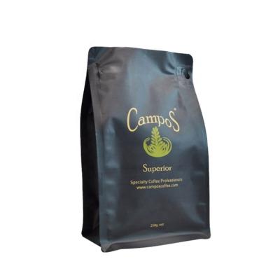 China Barrier Delute China Factory Customized Food Grade Matte Black Surface Coffee Resealable Coffee Bag for sale