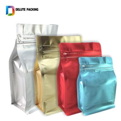 China Barrier Delute China Factory Custom Printed Matte Black Vertical Resealable Tea Bag Coffee Bag Food Packaging for sale