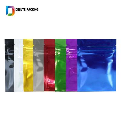 China Barrier 3 Side Seal Smell Proof Plastic Holographic Resealable Mylar Ziplock Aluminum Foil Packaging Bags for sale