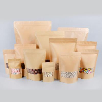 China DeLuTe China Moisture Proof Factory Customized Transparent Front Factory Supply Paper Bag Packaging Paper Bag for sale