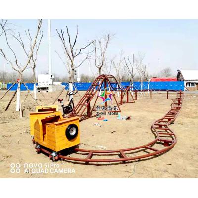 China Wooden+steel Mini Carnival Rides Kids Helpless Roller Coaster Father Powered Roller Coaster for sale