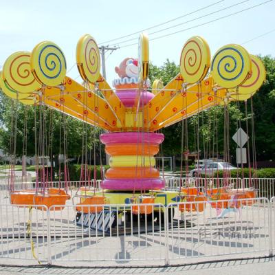 China FRP+steel amusement park amusement fair game rides small lollipop flying chair swing for sale for sale