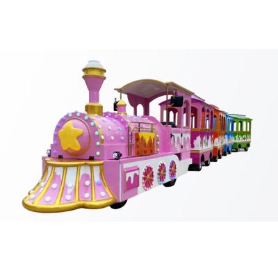 China Plastic Electric Train Trackless Christmas Amusement Park Outdoor Train For Shopping Mall for sale