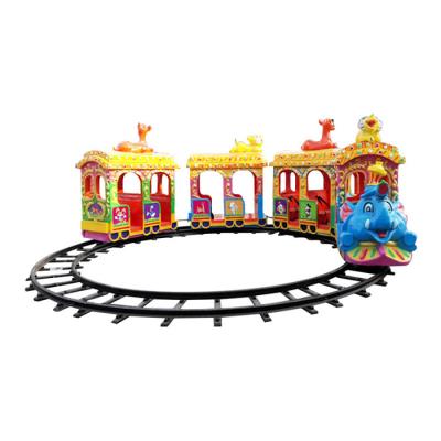 China FRP+steel Amusement Park Rides Mini Elephant Train Rides With Track for sale